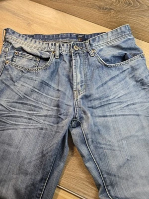 Calça jeans Buffalo David Bitton King Boot masculina 34x32 azul bigode jeans streetwear - Imagem 1 de 4