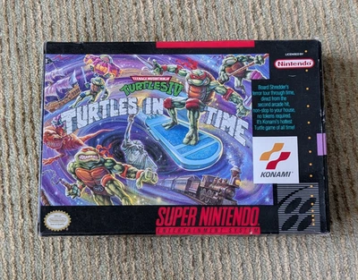 Teenage Mutant Ninja Turtles IV Turtles in Time Super Nintendo SNES BOX ONLY!!!! - Image 1 of 4