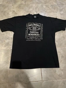 Vintage 80s 90s Jack Daniel’s Whiskey Single Stitch T-Shirt Black SZ XL - Picture 1 of 10
