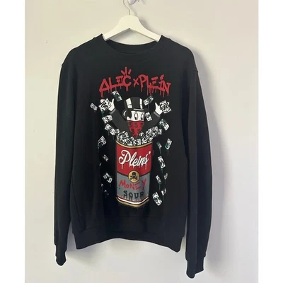 Philipp Plein x Alec Monopoly Money Soup Black Sweatshirt size Large - Image 1 of 4