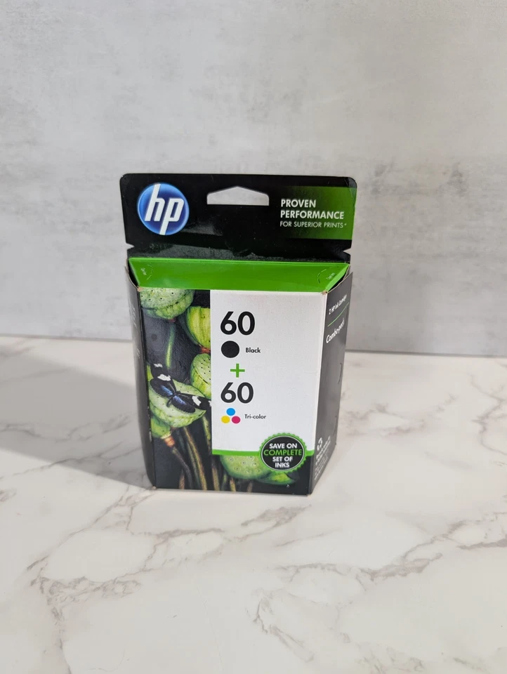 Genuine HP 60 Black & Tri-Color Ink Cartridges Combo Pack  *NEW, SEALED* - Image 1 of 3