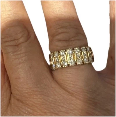 Anillo 14k 23 diamantes VS1 brillante casi incoloro 6g Foto 1 de 4