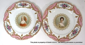 LOT 2 ANTIKE SEVRE PORTRAIT TELLER ROSA Herzogin Bourgogne, Madame De Montespan - Bild 1 von 2