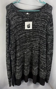 Suéter Croft & Barrow Negro Gris Acrílico Suéter Talla XXL Nuevo Con Etiquetas - Imagen 1 de 6