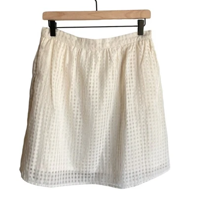NWT Maison Jules Womens M White Gingham Mini Skirt Twee Minimalist Clean Girl - Image 1 of 4