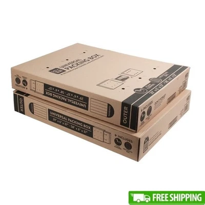 Universal Packing Box Moving TVs Art W/ Foam Protection Adjustable Size New - Image 1 of 4