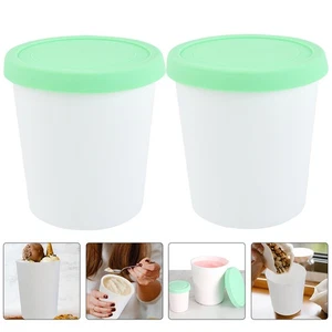 2 Piezas Cubo de Helados Contenedores de Helados Soporte de Silicona Reutilizable - Imagen 1 de 12