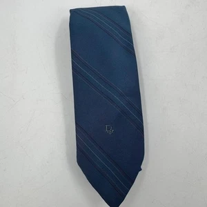 Corbata a Rayas Christian Dior Mezcla Seda Hecha en Italia Corbata de Diseñador - Imagen 1 de 5
