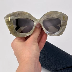 Loewe Women Sunglasses Green Brown Cat Eye LW40127I ANAGRAM 60E NEW AUTHENTIC - Picture 1 of 9