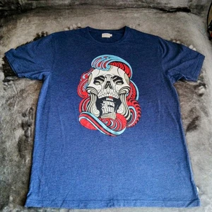 Saltrock Men's Graphic T-Shirt Navy Blue Cotton, Size Large Skullprint. - Picture 1 of 7