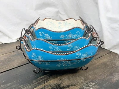 Juego de 3 tazones de encaje floral Temptations PPP-SQ-811738 6,5" 7,5" 9,5" RARO Foto 1 de 4