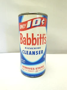 VTG NOS UNUSED FULL 1950 CARDBOARD CANISTER ADVERTISING BABBITT'S CLEANSER 14oz. - Picture 1 of 7