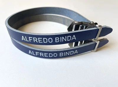 *NOS Vintage 1970s/80s ALFREDO BINDA - Italian leather toe straps (Blue)* - Image 1 of 4
