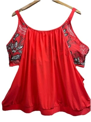Blusa Tankini Talla Grande Roja Talla 5XL Playa Piscina Listo Foto 1 de 4