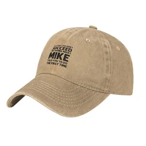 SUCCEED MIKE Funny Casual Baseball Cap Adjustable Washed Sun Hat for Men Women - Picture 1 of 14