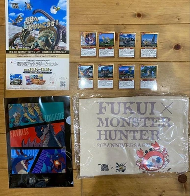 Monster Hunter 20th Anniversary FUKUI Collab Canvas Bag Poster Cards Set Limited - Image 1 of 4