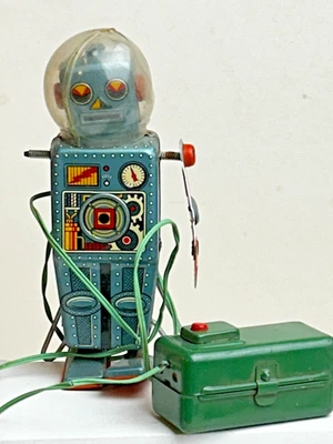 1950's Linemar Battery Operated Easel Robot, Read - Image 1 of 4