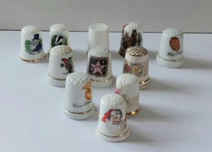 11 Collectable thimbles, various themes, china, excellent condition - Picture 1 of 4