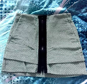 A/X Armani Exchange Checkered Green and Black Mini Skirt - Size 4 (S) - Picture 1 of 9