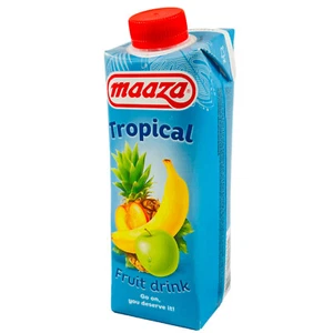 Maaza Tropical Drink Juice 330 ml con ananas, banana, mela, limone, pesca - Foto 1 di 4