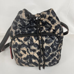 New MZ Wallace Crosby Leopard Print Bucket Bag