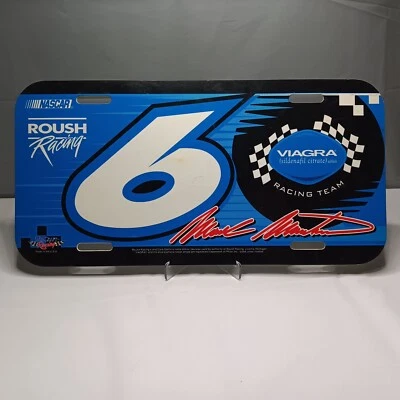 VTG NASCAR Mark Martin #6 Viagra Roush Racing Plastic Auto Racing Tag Plate - Image 1 of 2