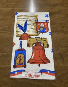 Liberty Bell Philadelphia Bicentennial Kitchen Hand Towel 1776 Linen Vintage - Picture 1 of 3