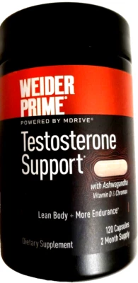 Soporte de testosterona Weider Prime con Ashwagandha 120 cápsulas EXP 12/2026 Foto 1 de 3