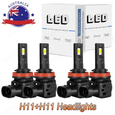 For Mitsubishi Pajero 2007-2024 4X H11 H9 LED Headlight Globes High Low Beam AU - image 1 of 4