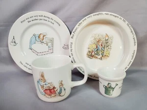 Frederick Warne Peter Rabbit Wedgwood Kinder 4 tlg Futterschale Set 1993 Vintage - Bild 1 von 21