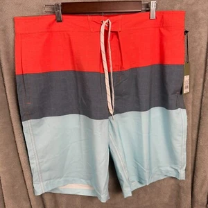 Pantalones Cortos de Natación Goodfellow Para Hombre 40 Coral Rojo Azul Cordón Baúl Bolsillos - Imagen 1 de 11