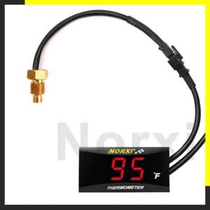 Motorcycle Water Temperature Gauge NORXI Thermometer °F Digital Sensor Meter RED - Picture 1 of 10