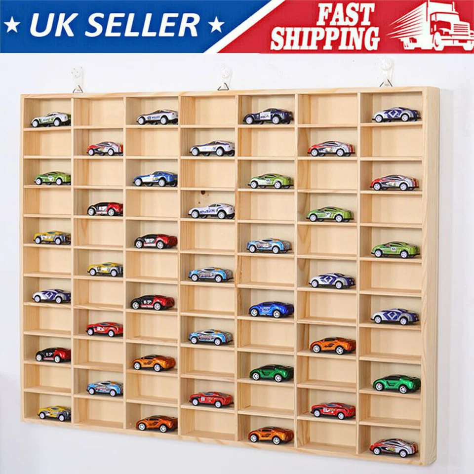 For Hot Wheels Diecast Car Matchbox 1:64 Display Wooden Unit Shelf Toy Storage
