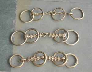 3 Pc Vintage Brass Handcrafted Spines & Rings Crafted Horse Bridles/Bits - Picture 1 of 8