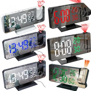 LED Digital Projection Alarm Clock Temperature Date Snooze Ceiling Projector . - Picture 1 of 22