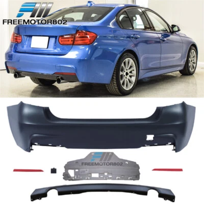 Fits 12-18 BMW 3 Series F30 M-Tech Rear Bumper Cover Single Muffler Twin Outlet — 第 1/2 张图片