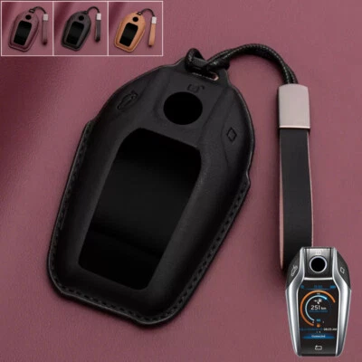 Genuine Leather Car Key Case Cover For BMW 730Li 740Li 750Li G30 X3 X4 X5 I8 5 6 Foto 1 de 4