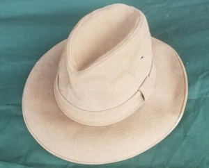 Vintage Banana Republic Safari Fedora Hut Khaki L Wasserabweisend Unisex USA  - Bild 1 von 6