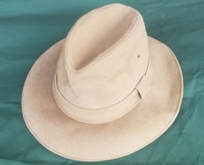 Vintage Banana Republic Safari Fedora Hat Khaki L Water Repellent Unisex USA  - Image 1 of 4