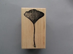 100 PROOF PRESS RUBBER STAMPS MEDIUM GINKGO LEAF NEW wood STAMP - Picture 1 of 1