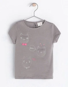 T-shirt bambina ZARA stampata in 3D grigia (taglia diversa tra cui scegliere) - Foto 1 di 3