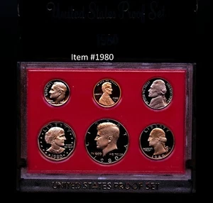 1980 S (1) UN SET = *6* MONETE PROOF CONFEZIONE ORIGINALE MINT - Foto 1 di 1