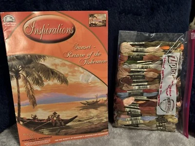 Punto de Cruz Por Fernando Amorsolo - “Puesta de Sol” Retorno Del Pescador Foto 1 de 2