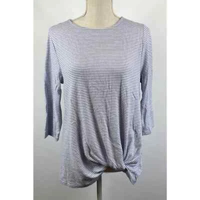 Blusa Matty M Nudo Frontal Rayas Top Lavanda Para Mujer Talla S Suave Elastizada Foto 1 de 4