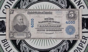 1902 $5 NB National Currency Kentucky *FRANKFORT* KY CH#4090 #33391 ECC&C, Inc. - Picture 1 of 5