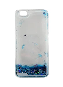 Heart Glitter Waterfall Phone Case for iPhone 6 Plus/6s Plus, Blue - Picture 1 of 10
