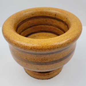 Vintage handgefertigte geschichtete Holz Sockel Schüssel, Pflanzgefäß 6,25" Höhe x 7,5" Breite - Bild 1 von 12