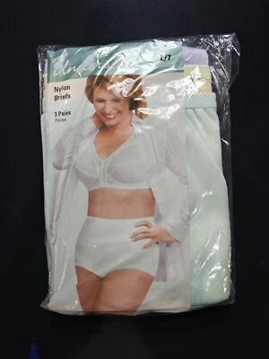 Conjunto de 3 calzoncillos de nailon con banda y pierna bragas para mujer pastel L/7 algodón NOS Foto 1 de 2