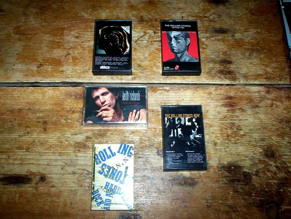ROLLING STONES ( 4 ) CASSETTE lot: HOT ROCKS / TATTOO / NOW / KEITH SOLO / BONUS - Image 1 of 1