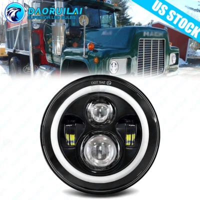 Faro LED redondo DOT 7" pulgadas haz alto/bajo ajuste Mack Granite 2001-2007 CV713 volteo Foto 1 de 4